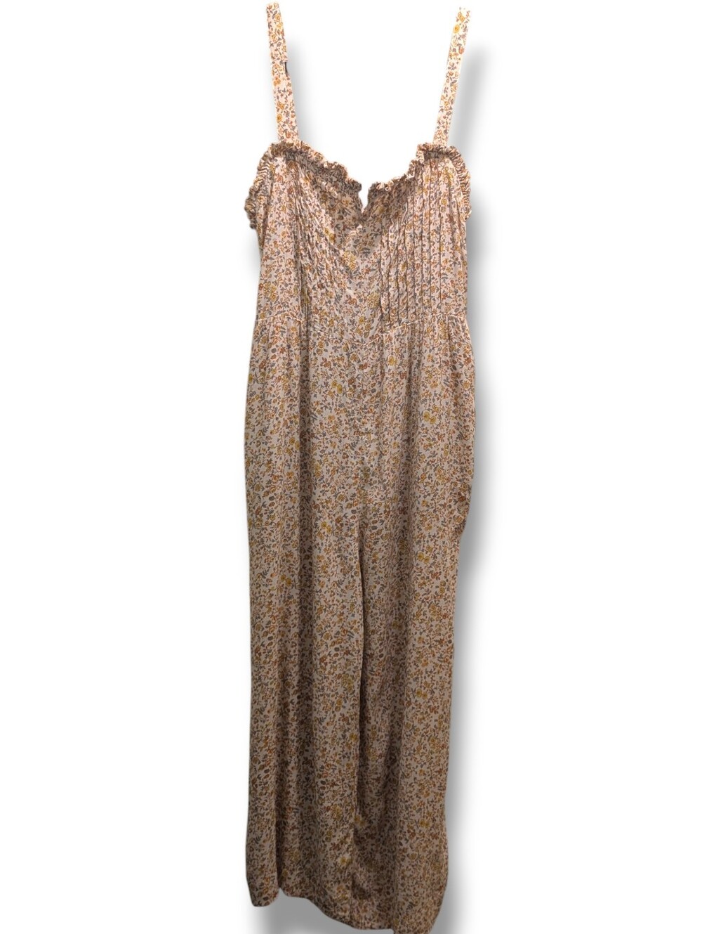 Madewell Pintuck Cami Jumpsuit in Blossoming Vines Floral Wide Leg - 8 - Picture 14 of 16
